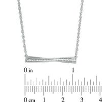 0.04 CT. T.W. Diamond Crossover Bar Necklace in Sterling Silver - 17"|Peoples Jewellers