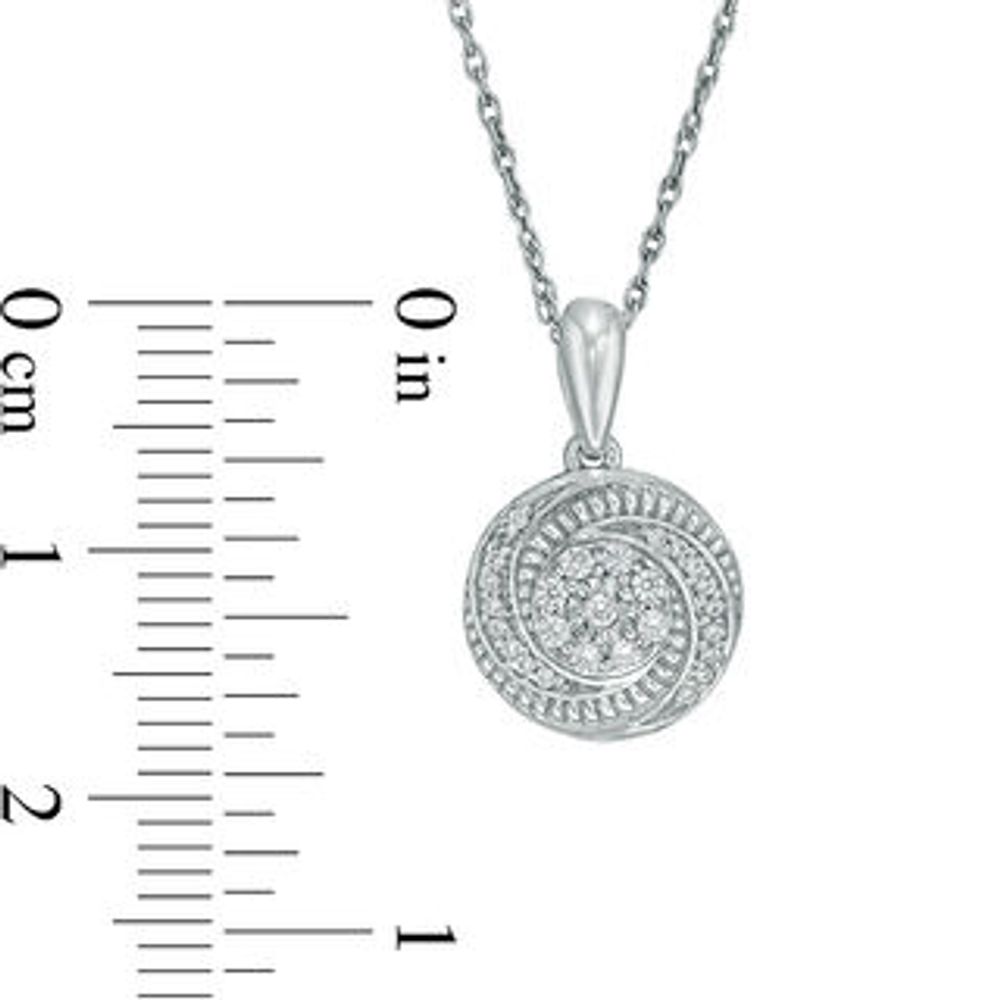 0.115 CT. T.W. Diamond Swirl Pendant in 10K White Gold|Peoples Jewellers