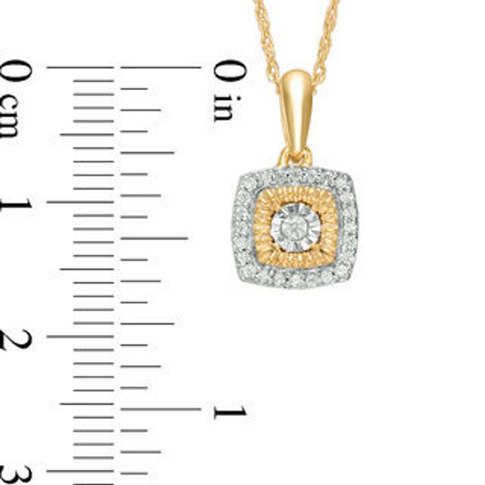 0.115 CT. T.W. Diamond Square Frame Pendant in 10K Gold|Peoples Jewellers