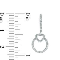 0.115 CT. T.W. Diamond Heart Hoop Earrings in Sterling Silver|Peoples Jewellers