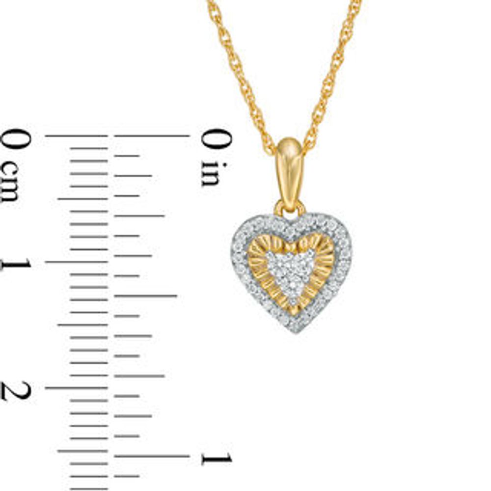 0.147 CT. T.W. Diamond Heart Frame Pendant in 10K Gold|Peoples Jewellers