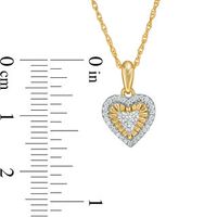 0.147 CT. T.W. Diamond Heart Frame Pendant in 10K Gold|Peoples Jewellers