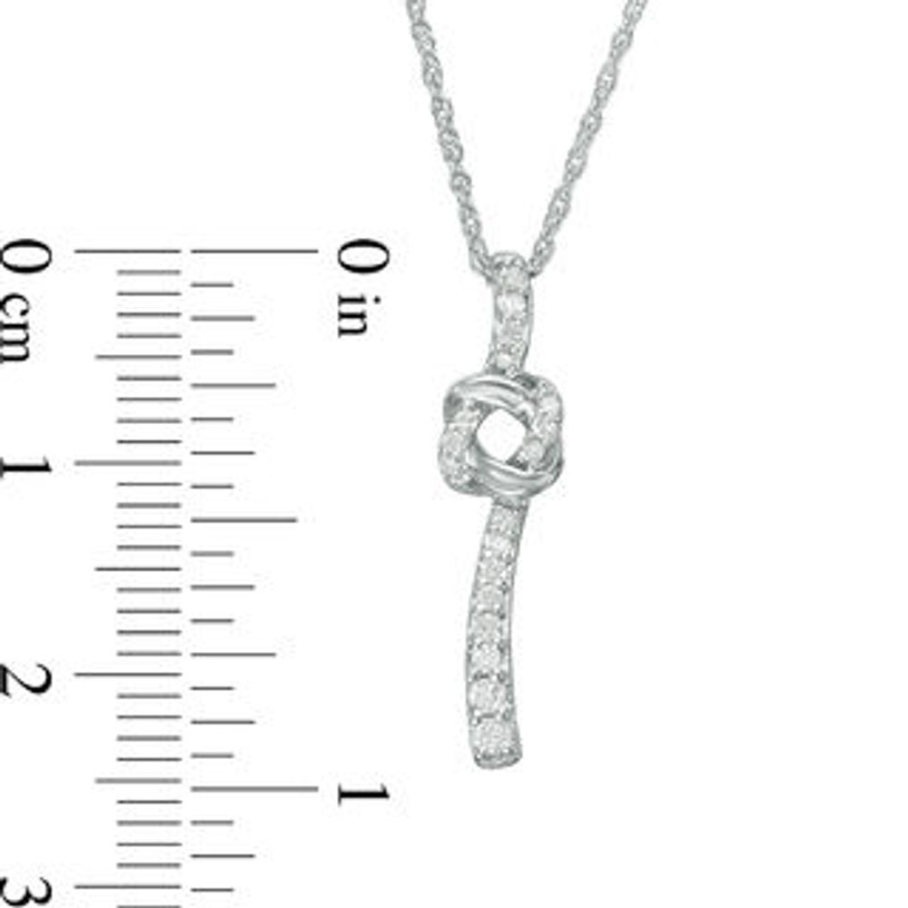 0.145 CT. T.W. Diamond Love Knot Pendant in Sterling Silver|Peoples Jewellers