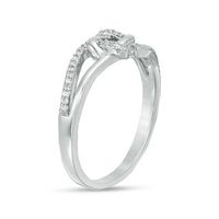 0.085 CT. T.W. Diamond Love Knot Ring in Sterling Silver|Peoples Jewellers