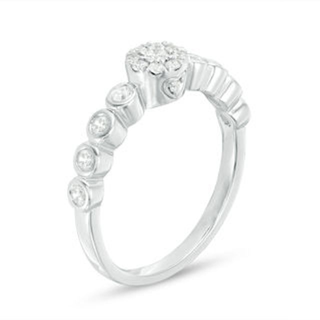 0.29 CT. T.W. Diamond Frame Engagement Ring in 10K White Gold|Peoples Jewellers