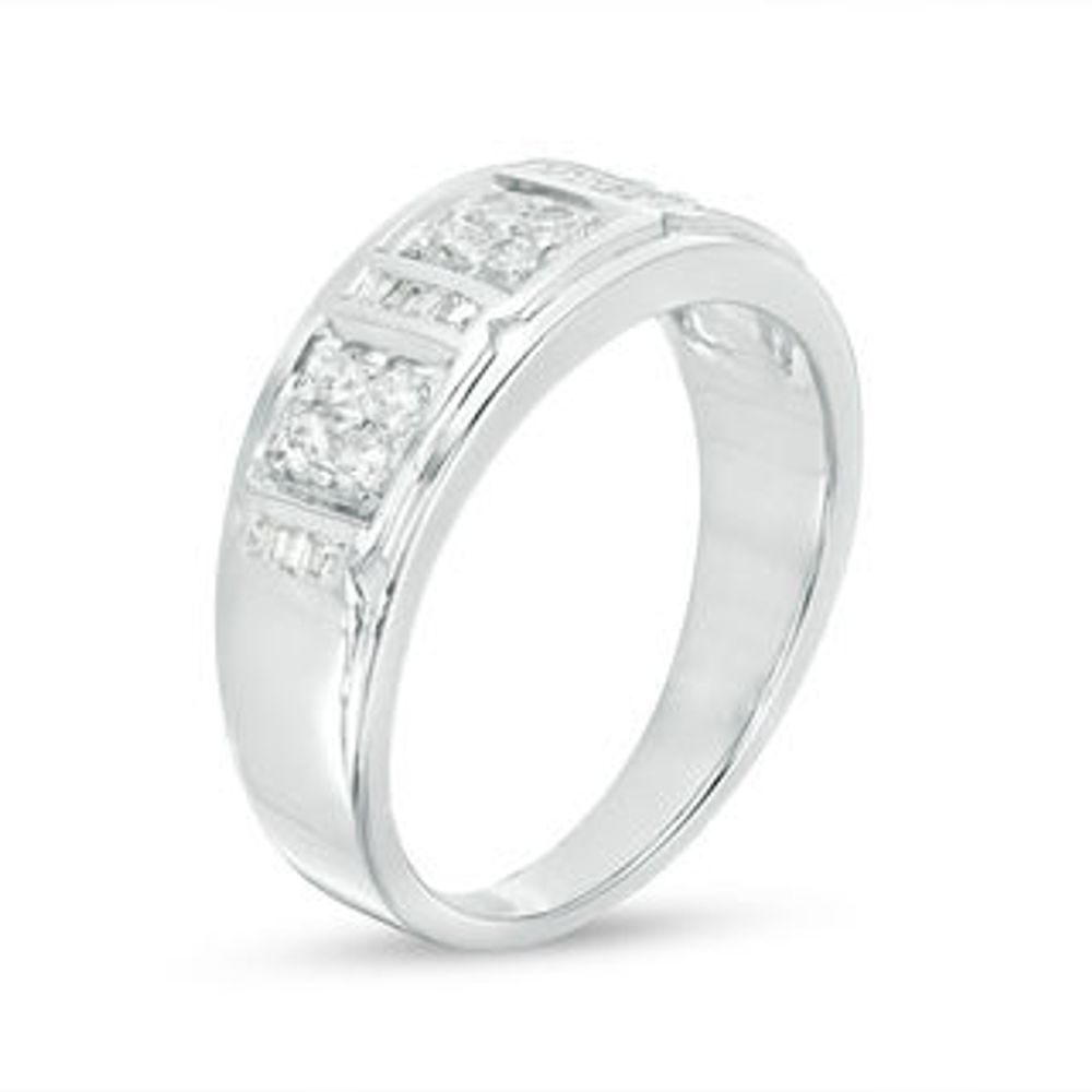 Men's 0.37 CT. T.W. Composite Diamond Three Stone Band in 10K White Gold|Peoples Jewellers