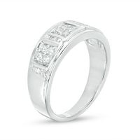 Men's 0.37 CT. T.W. Composite Diamond Three Stone Band in 10K White Gold|Peoples Jewellers