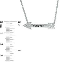 Diamond Accent "FOREVER" Arrow Necklace in Sterling Silver - 17"|Peoples Jewellers