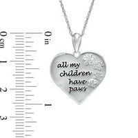 Diamond Accent Heart "Paws" Message Pendant in Sterling Silver|Peoples Jewellers