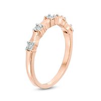 0.04 CT. T.W. Diamond Five Stone Bamboo Anniversary Band in 10K Rose Gold|Peoples Jewellers