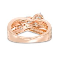1.00 CT. T.W. Diamond Past Present Future® Slant Bypass Engagement Ring in 10K Rose Gold|Peoples Jewellers