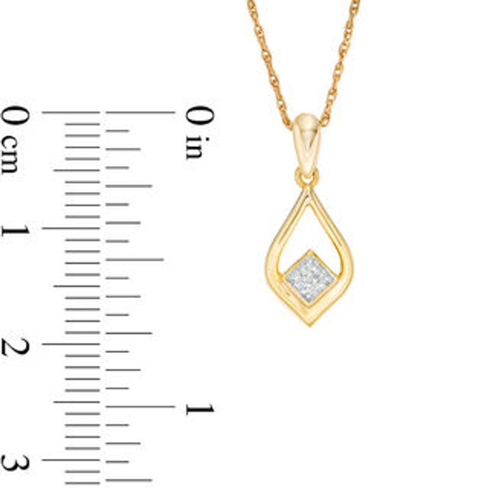 Diamond Accent Teardrop Pendant in 10K Gold|Peoples Jewellers