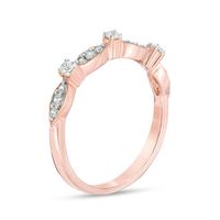 0.23 CT. T.W. Diamond Alternating Stackable Band in 10K Rose Gold|Peoples Jewellers