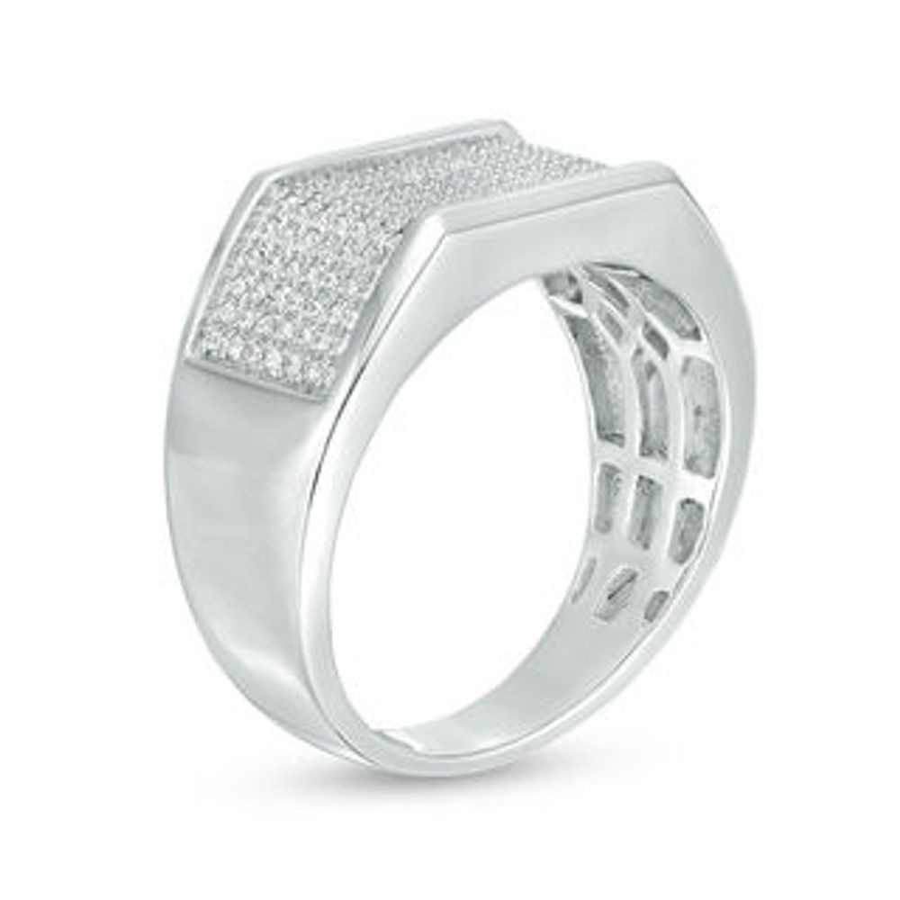 Men's 0.40 CT. T.W. Diamond Multi-Row Ring in Sterling Silver|Peoples Jewellers