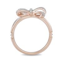 Enchanted Disney Snow White 0.087 CT. T.W. Diamond Bow Ring in 10K Rose Gold|Peoples Jewellers