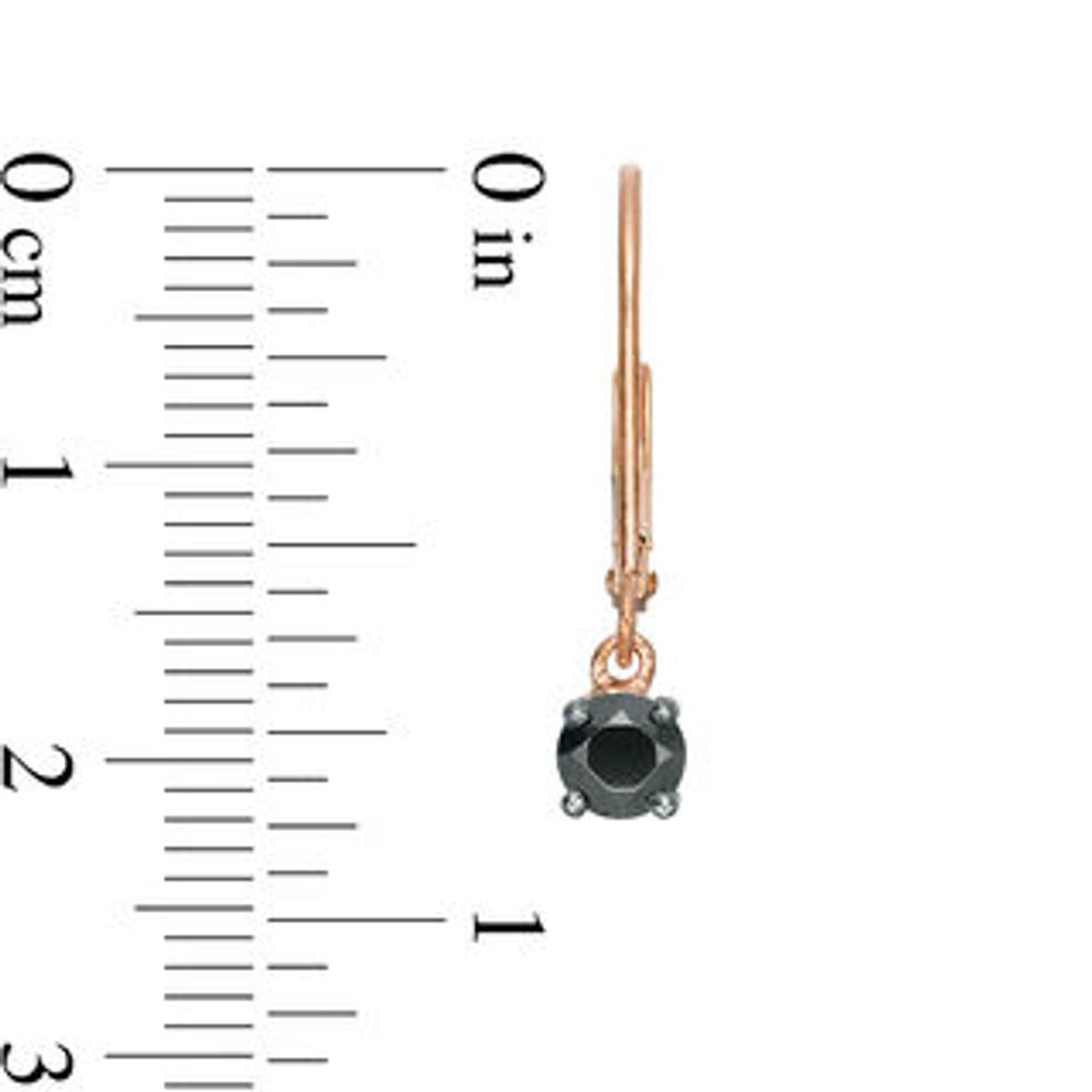 0.95 CT. T.W. Black Diamond Solitaire Drop Earrings in 10K Rose Gold|Peoples Jewellers