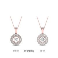 Magnificence™ 0.08 CT. Diamond Solitaire Oval Frame Pendant in 10K White Gold|Peoples Jewellers
