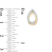 0.04 CT. T.W. Diamond Interlocking Pear-Shaped Stud Earrings in Sterling Silver and 10K Gold|Peoples Jewellers