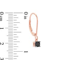 0.37 CT. T.W. Black Diamond Solitaire Drop Earrings in 10K Rose Gold|Peoples Jewellers