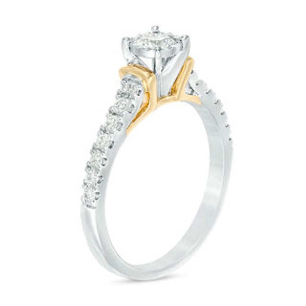 0.63 CT. T.W. Diamond Collar Engagement Ring in 10K Two-Tone Gold|Peoples Jewellers