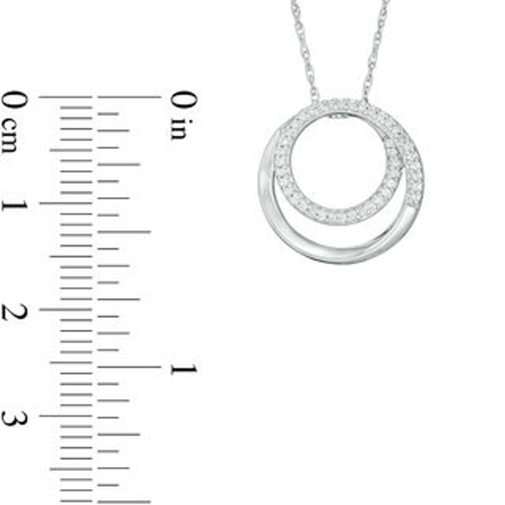 0.117 CT. T.W. Diamond Spiral Open Circle Pendant in Sterling Silver|Peoples Jewellers