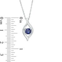 5.0mm Lab-Created Sapphire Open Flame Pendant in Sterling Silver|Peoples Jewellers