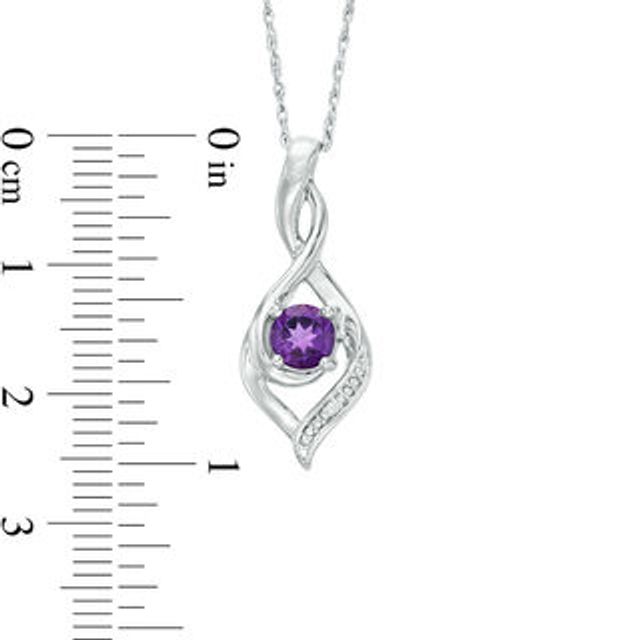 3.0mm Amethyst and Diamond Accent Beaded Infinity Flame Pendant in Sterling Silver|Peoples Jewellers