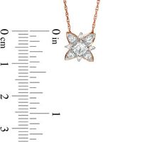 4.3mm Lab-Created White Sapphire Floral Necklace in Sterling Silver with 14K Rose Gold Plate|Peoples Jewellers