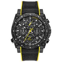 Men's Bulova Precisionist Chronograph Strap Watch with Black Dial (Model: 98B312)|Peoples Jewellers