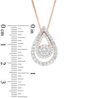 Convertibilities 0.95 CT. T.W. Diamond Teardrop Three-in-One Pendant in 10K Rose Gold|Peoples Jewellers