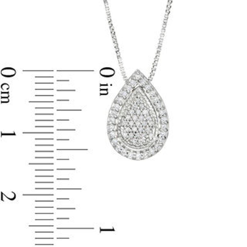 Convertibilities 0.18 CT. T.W. Composite Diamond Teardrop Three-in-One Pendant in Sterling Silver|Peoples Jewellers