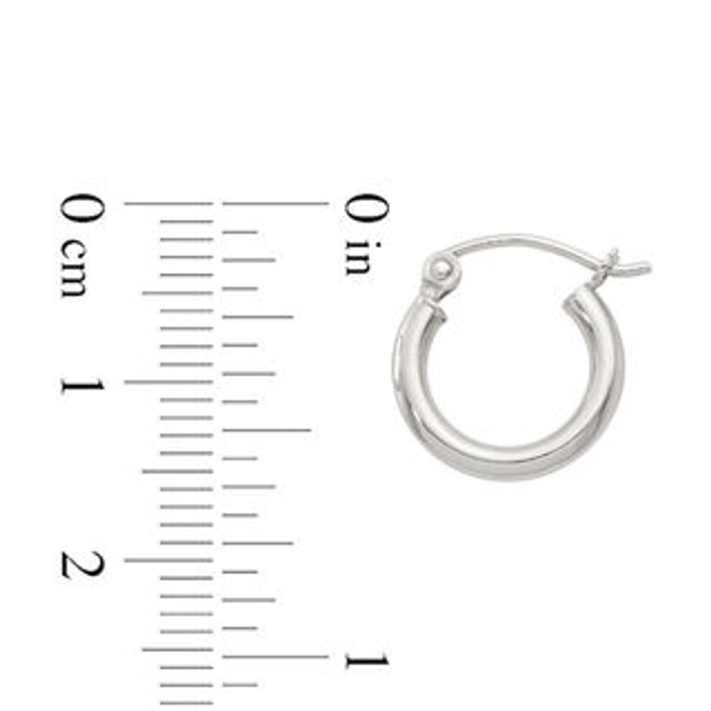 2.0 x 13.0mm Polished Hoop Earrings in Sterling Silver|Peoples Jewellers
