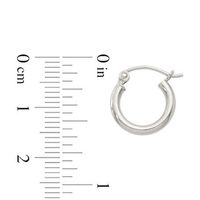 2.0 x 13.0mm Polished Hoop Earrings in Sterling Silver|Peoples Jewellers