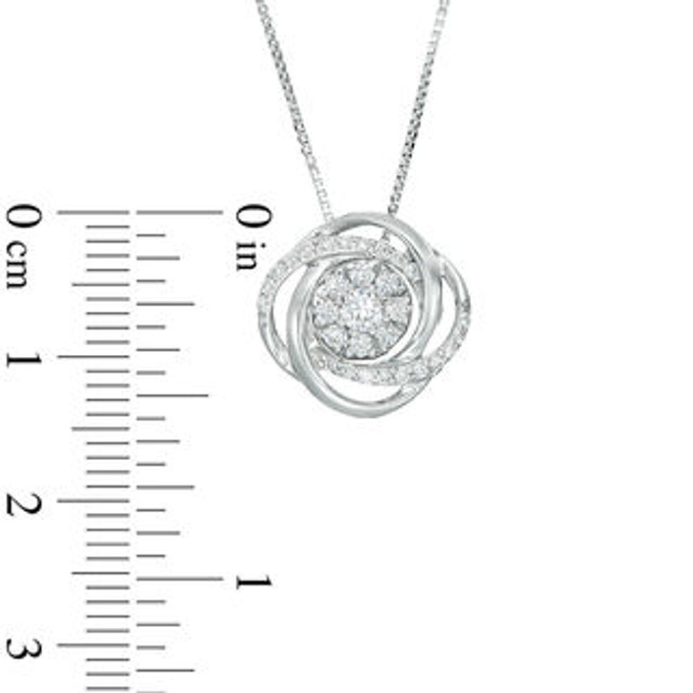 Convertibilities 0.37 CT. T.W. Diamond Swirl Three-in-One Pendant in 10K White Gold|Peoples Jewellers