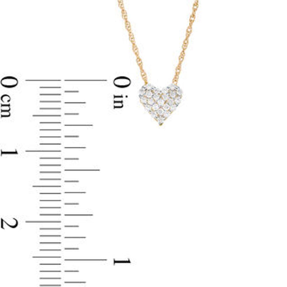 0.10 CT. T.W. Multi-Diamond Heart Pendant in 10K Gold|Peoples Jewellers