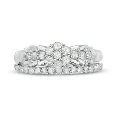 0.58 CT. T.W. Composite Diamond Bridal Set in 10K White Gold|Peoples Jewellers