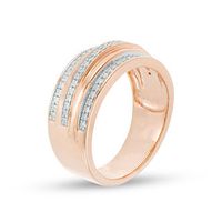 0.23 CT. T.W. Diamond Three Row Band in 10K Rose Gold|Peoples Jewellers