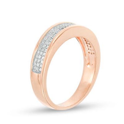 0.23 CT. T.W. Diamond Three Row Band in 10K Rose Gold|Peoples Jewellers