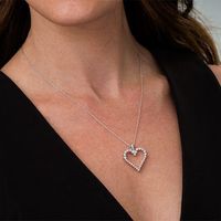 Lab-Created White Sapphire Heart Pendant in Sterling Silver|Peoples Jewellers