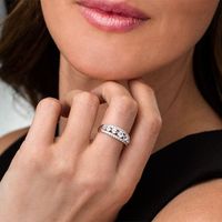 Lab-Created White Sapphire Seven Stone Ring in Sterling Silver|Peoples Jewellers