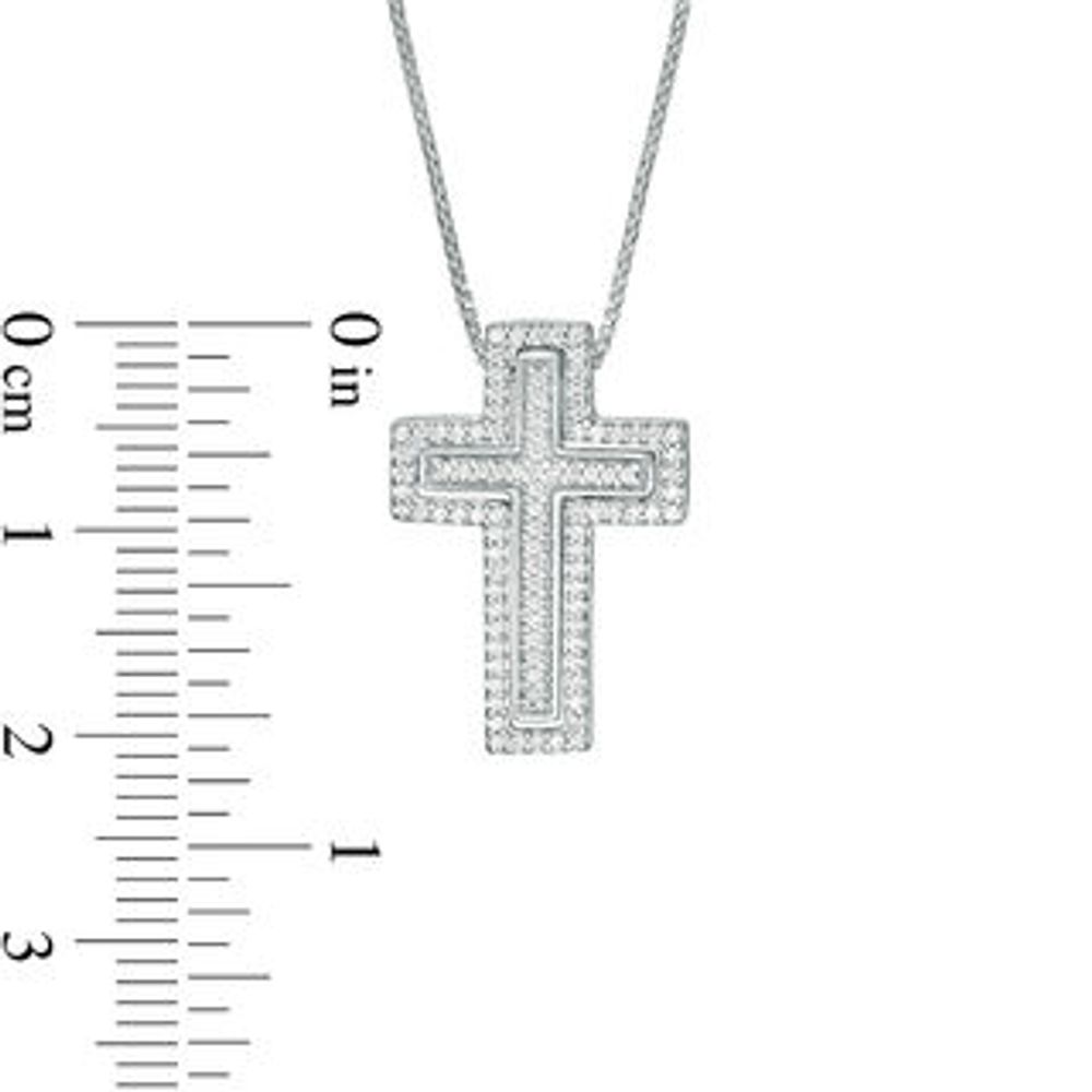 Convertibilities 0.29 CT. T.W. Diamond Cross Three-in-One Pendant in Sterling Silver|Peoples Jewellers