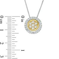 Convertibilities 0.37 CT. T.W. Composite Diamond Circle Three-in-One Pendant in Sterling Silver and 10K Gold|Peoples Jewellers