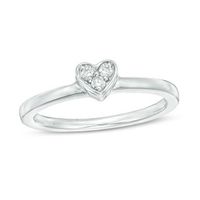 Convertibilities 0.147 CT. T.W. Diamond Heart "MOM" Three-in-One Ring in Sterling Silver and 10K Rose Gold|Peoples Jewellers