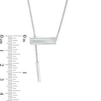 0.04 CT. T.W. Diamond Bar Lariat Necklace in Sterling Silver - 26"|Peoples Jewellers