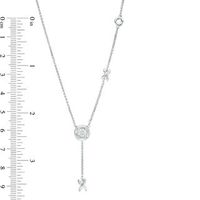 0.04 CT. T.W. Diamond "XO" Station Lariat Necklace in Sterling Silver - 26"|Peoples Jewellers