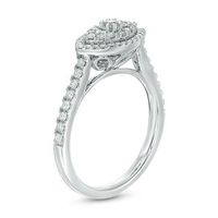 0.45 CT. T.W. Composite Diamond Marquise Frame Engagement Ring in 10K White Gold|Peoples Jewellers