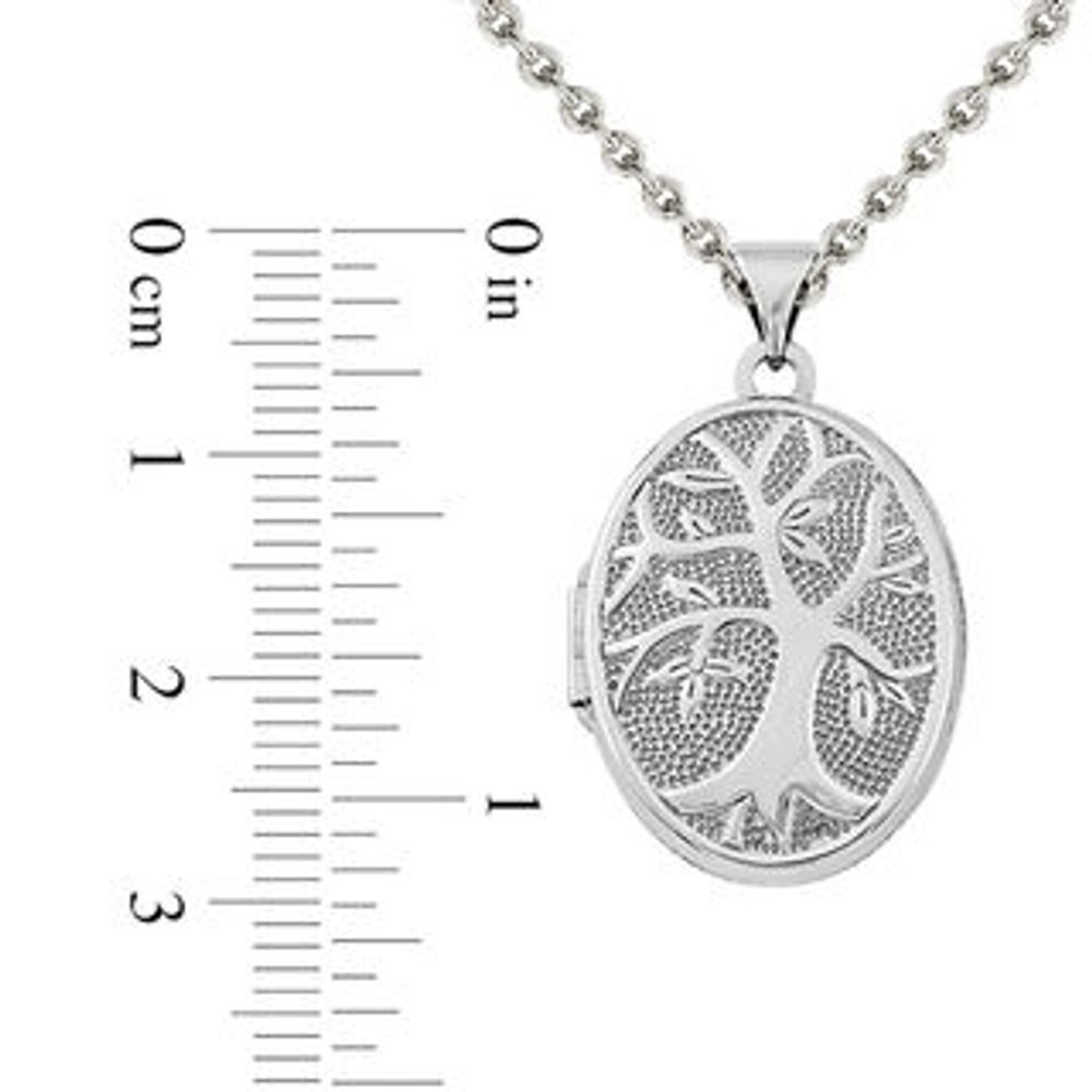 Oval Tree Locket in Sterling Silver|Peoples Jewellers