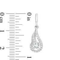 5.0mm Lab-Created White Sapphire Open Flame Drop Earrings in Sterling Silver|Peoples Jewellers