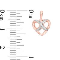 0.065 CT. T.W. Diamond Infinity Heart Drop Earrings in 10K Rose Gold|Peoples Jewellers