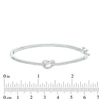 0.45 CT. T.W. Diamond Love Knot Pretzel Bangle in Sterling Silver|Peoples Jewellers